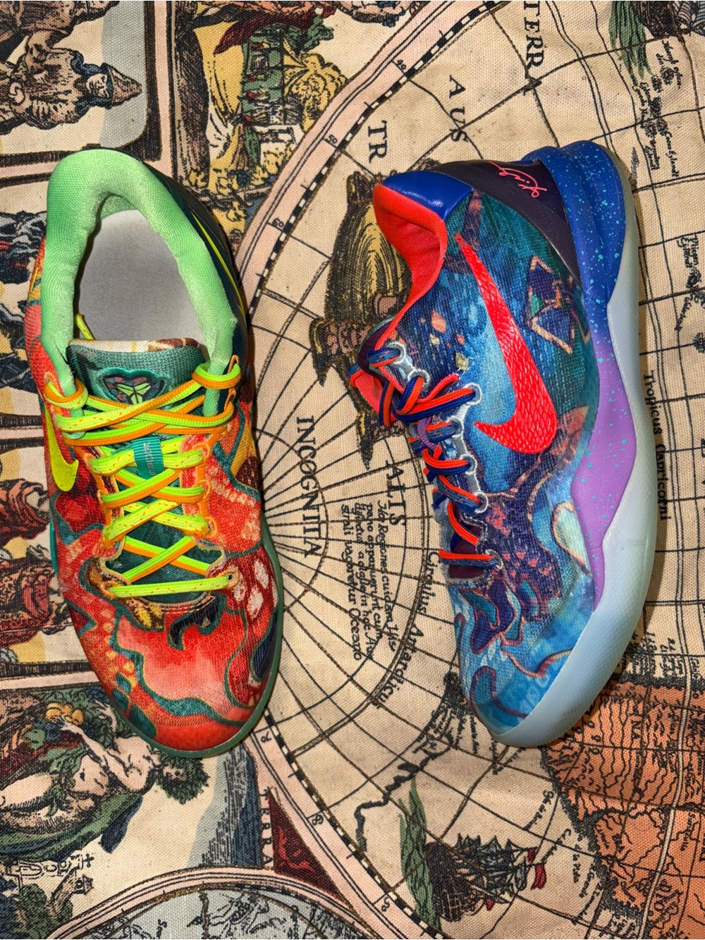 Nike Multicolor Men's Basketball Sneakers with Red Swoosh